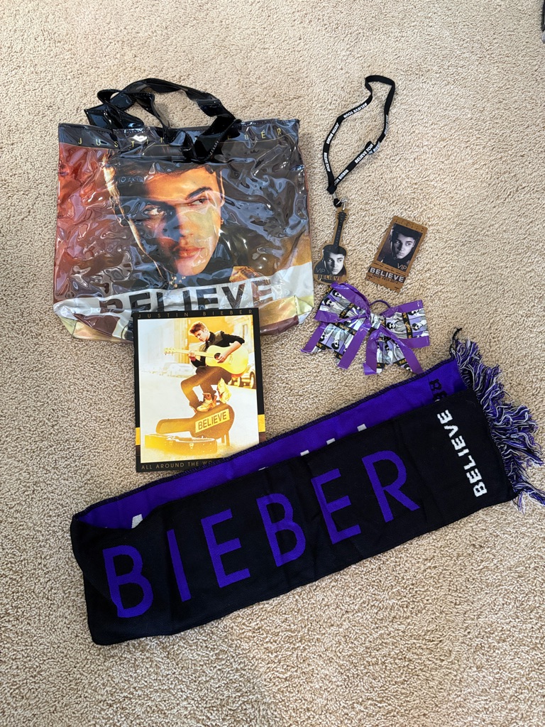 Justin Bieber Black  Purple Bieber Fan Scarf
